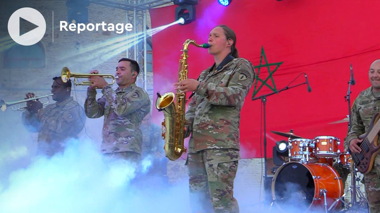 Lors du concert de Free Groove, groupe de jazz de l’armée américaine en Europe et en Afrique, jeudi 23 juin, à Tanger.
