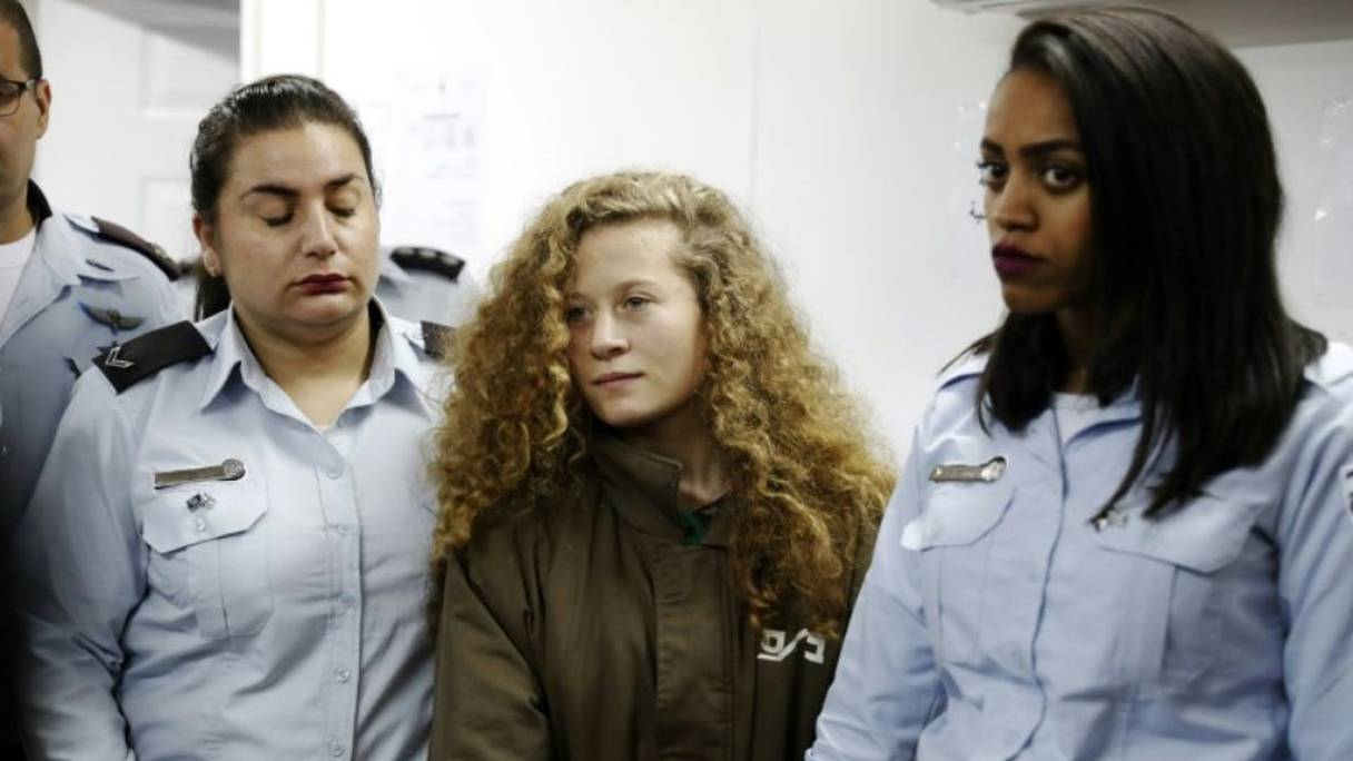 La Palestinienne Ahed Tamimi à la prison militaire israélienne d'Ofer, en Cisjordanie occupée, le 28 décembre 2017.
