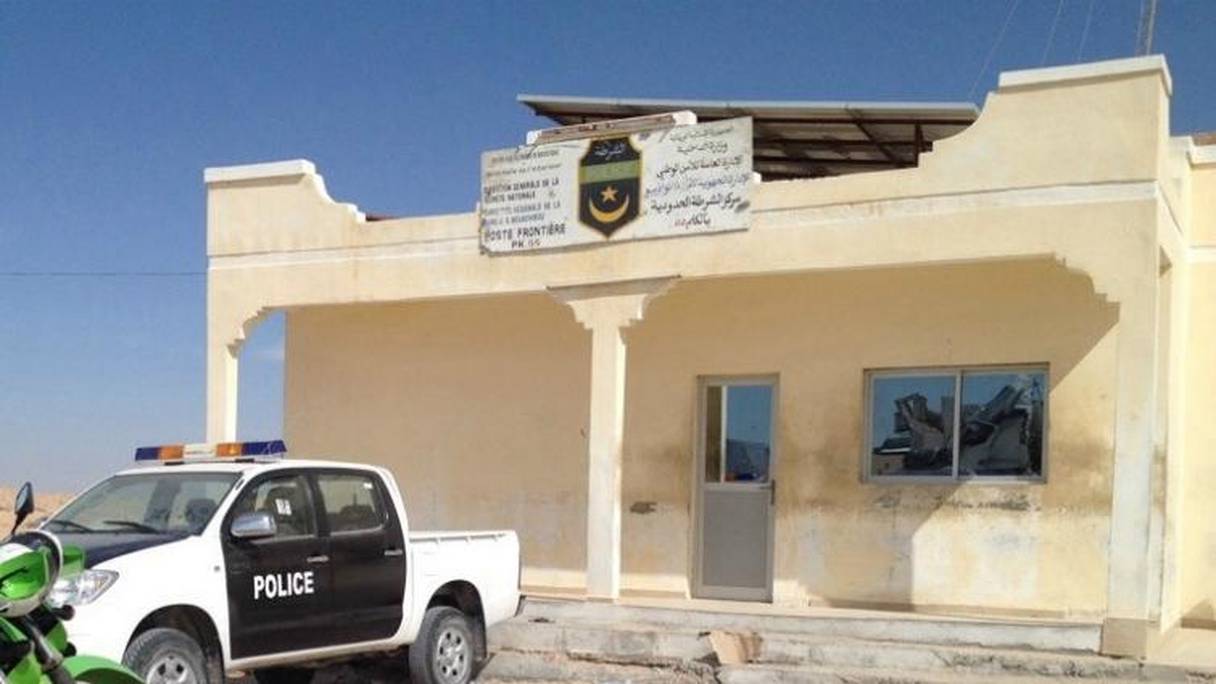 Un poste de la police mauritanienne au passage frontalier avec l'Algérie.
