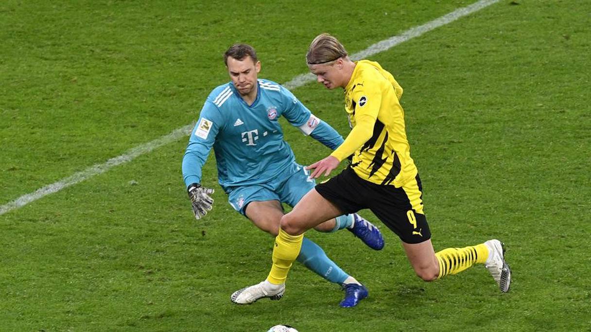 Samedi 6 mars 2021, Erling Haaland a marqué deux buts en moins de 7 mn dans les cages du Bayern de Munich.
