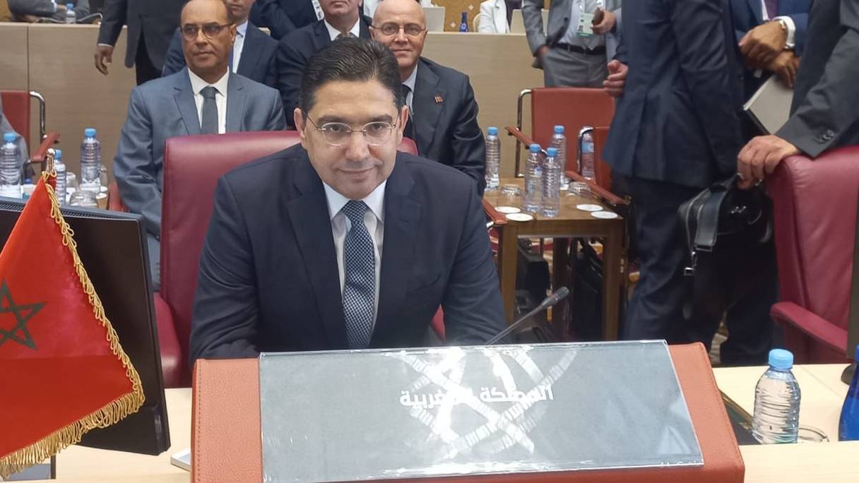 Nasser Bourita lors de la réunion préparatoire des ministres des Affaires étrangères de la Ligue arabe, le 29 octobre 2022.

