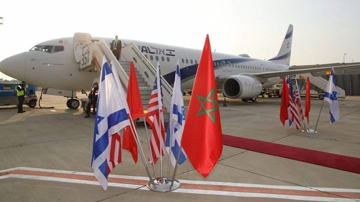 Aéroport Ben Gourion, à Tel-Aviv, peu avant le décollage du premier vol direct entre Israël et le Maroc, mardi 22 décembre 2020. 
