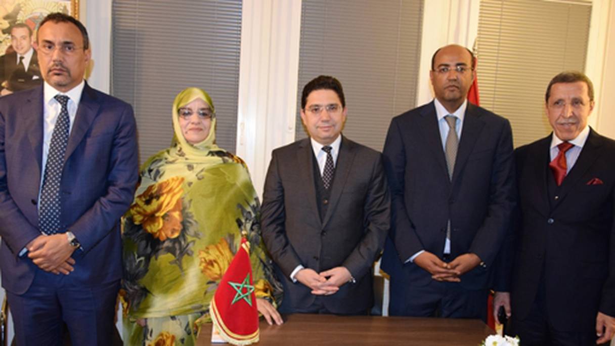 La délégation marocaine, à Genève II.
