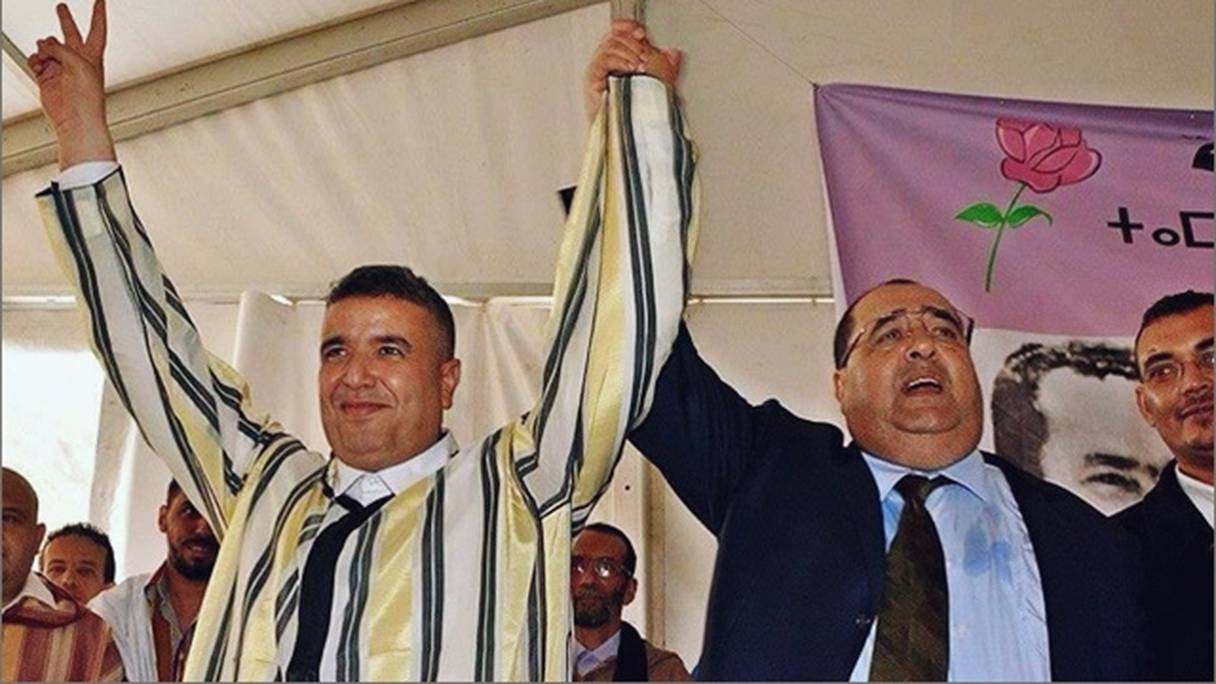 Abdelouahab Belfqih, ancien député de Guelmim, et Driss Lachgar, premier secrétaire de l'USFP.
