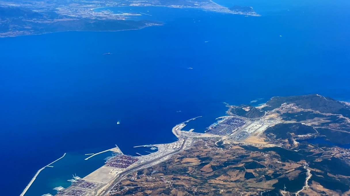 Une vue aérienne du port Tanger Med.
