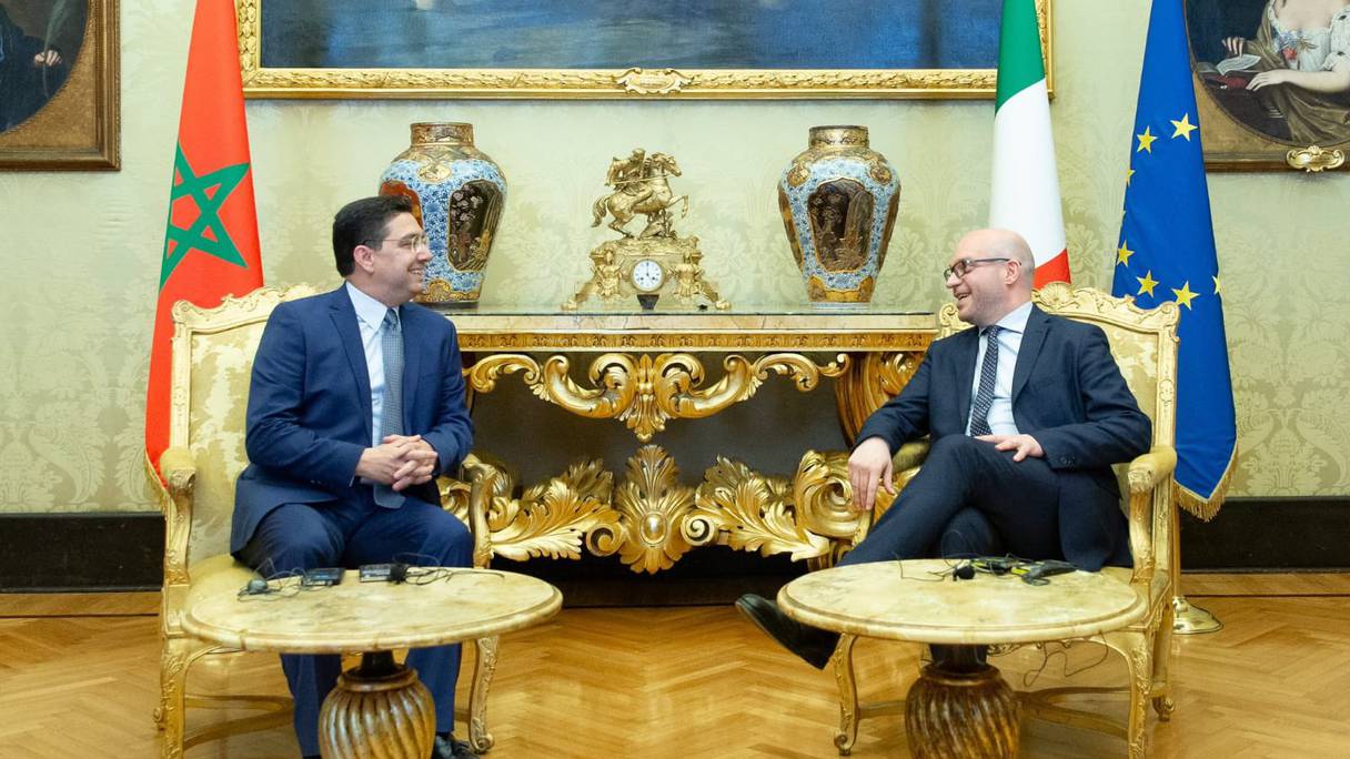 Le ministre des Affaires étrangères Nasser Bourita et  son homologue italien, Antonio Tajani, mercredi 5 juillet 2023 à Rome.