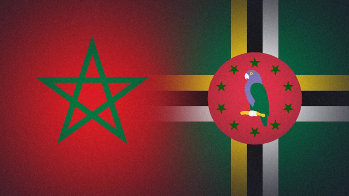 Des éléments des drapeaux du Maroc et de la Dominique. (Photomontage)
