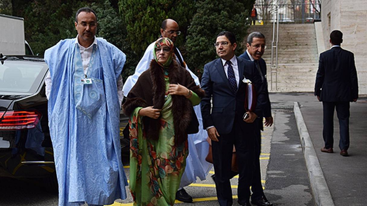 La délégation marocaine participant aux pourparlers de Genève sur le Sahara.

