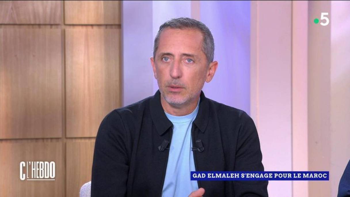 L'humoriste, producteur, réalisateur et acteur marocain, Gad El Maleh, était l'invité de l'émission "C l'Hebdo", diffusée sur France 5, le 16 septembre 2023.