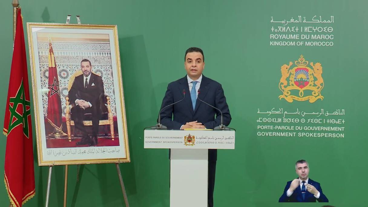 Le porte-parole du gouvernement, Mustapha Baitas, lors du point de presse hebdomadaire du 24 novembre 2022 à Rabat.

