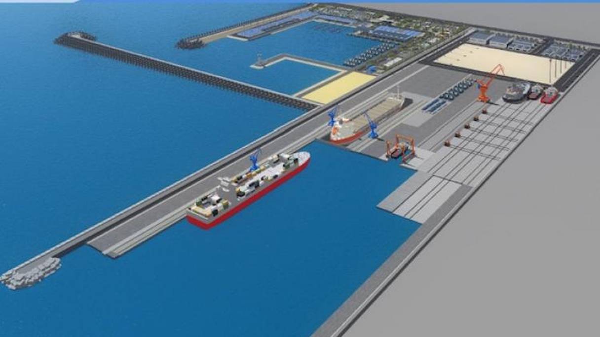 Image de synthese du nouveau chantier naval de Casablanca
