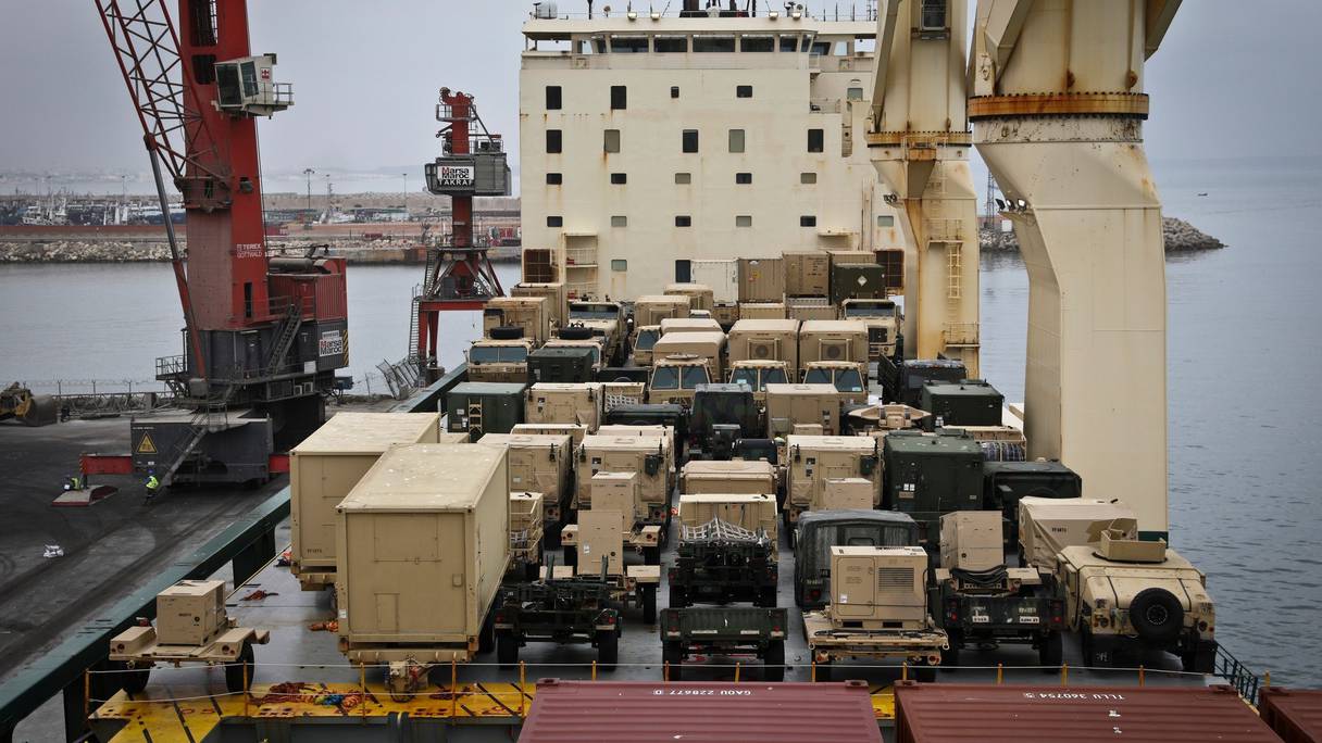Arrivée à Agadir du matériel et des équipements américains pour l’exercice militaire African Lion, organisé conjointement par l’Armée américaine et les Forces armées royales.