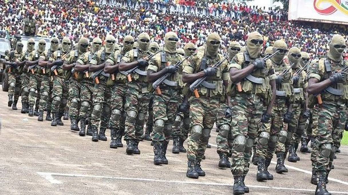Les forces spéciales guinéennes, le 2 octobre 2020 à Bata.
