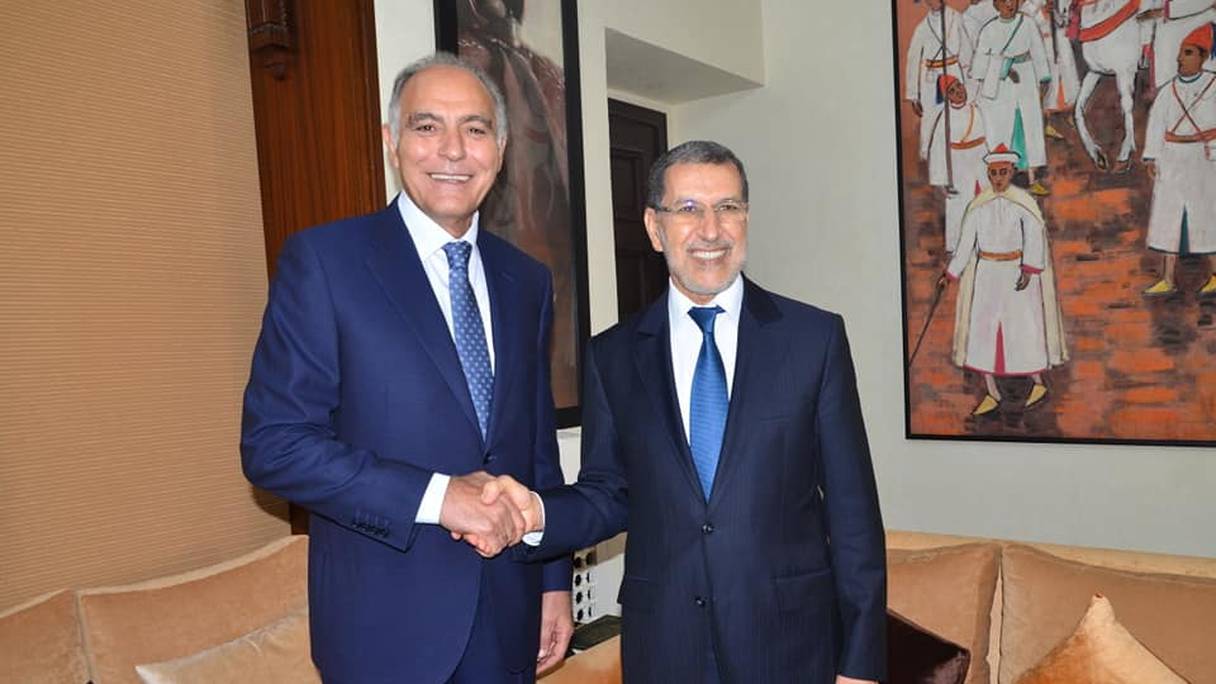 Salaheddine Mezouar, président de la CGEM, et Saâd Dine El Otmani, chef du gouvernement. 
