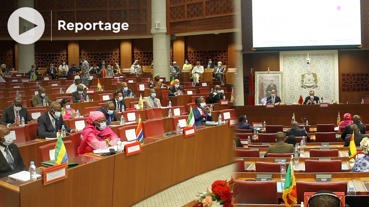 La réunion d'urgence des parlements africains organisée par le Maroc, à Rabat, ce jeudi 8 juillet 2021.
