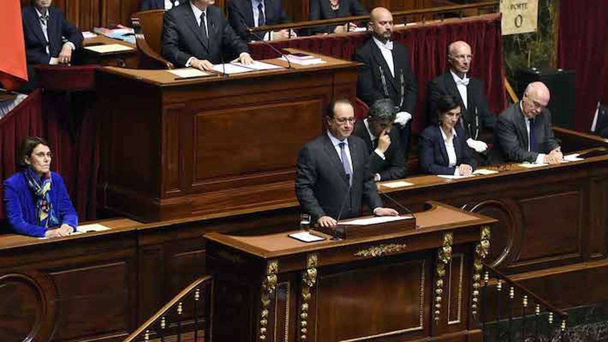 François Hollande lors de son discours face au Congrès, le 16 novembre 2015.
