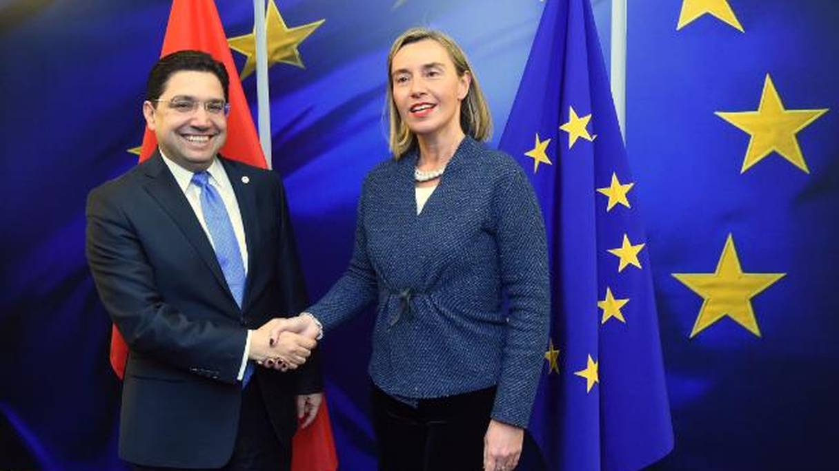 Le MAEC, Nasser Bourita et la haute représentante de l’UE pour les Affaires étrangères et la politique de sécurité, Federica Mogherini, vendredi 23 février à Bruxelles.
