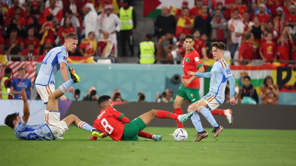 Maroc-Espagne, huitième de finale de la Coupe du Monde 2022.
