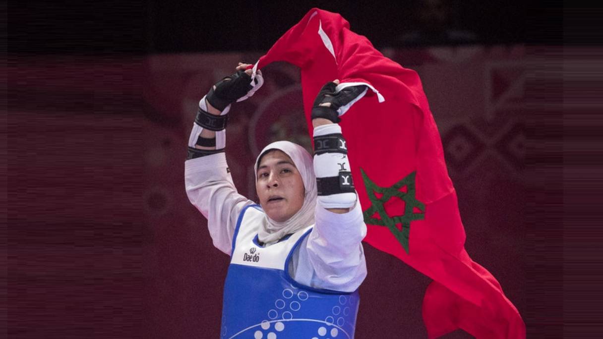 Fatima Zahra Aboufaras, médaillée d’or des championnats d'Afrique de taekwondo.
