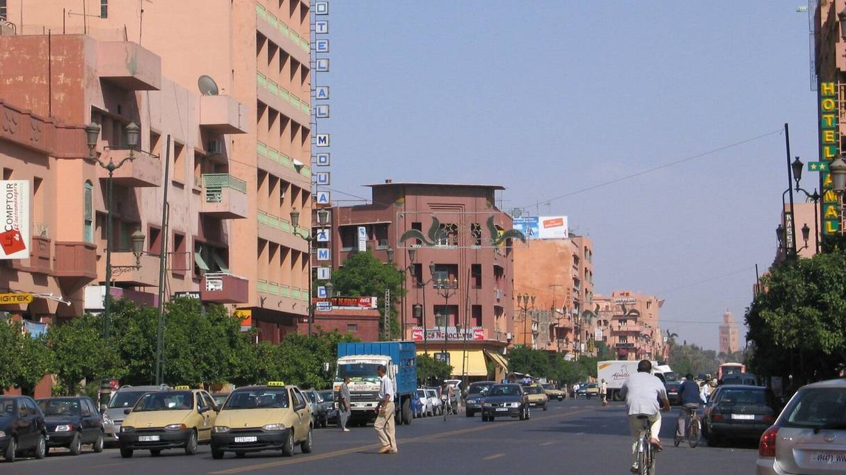 Le quartier Gueliz à Marrakech.
