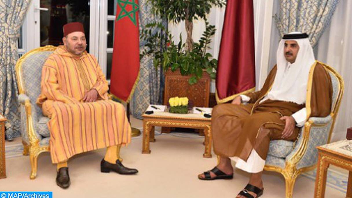 Le roi Mohammed VI et l'Emir du Qatar.
