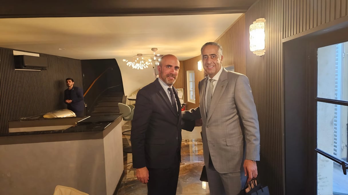 Abdellatif Hammouchi avec Nicolas Lerner, Directeur général de la Sécurité extérieure française (DGSE).
