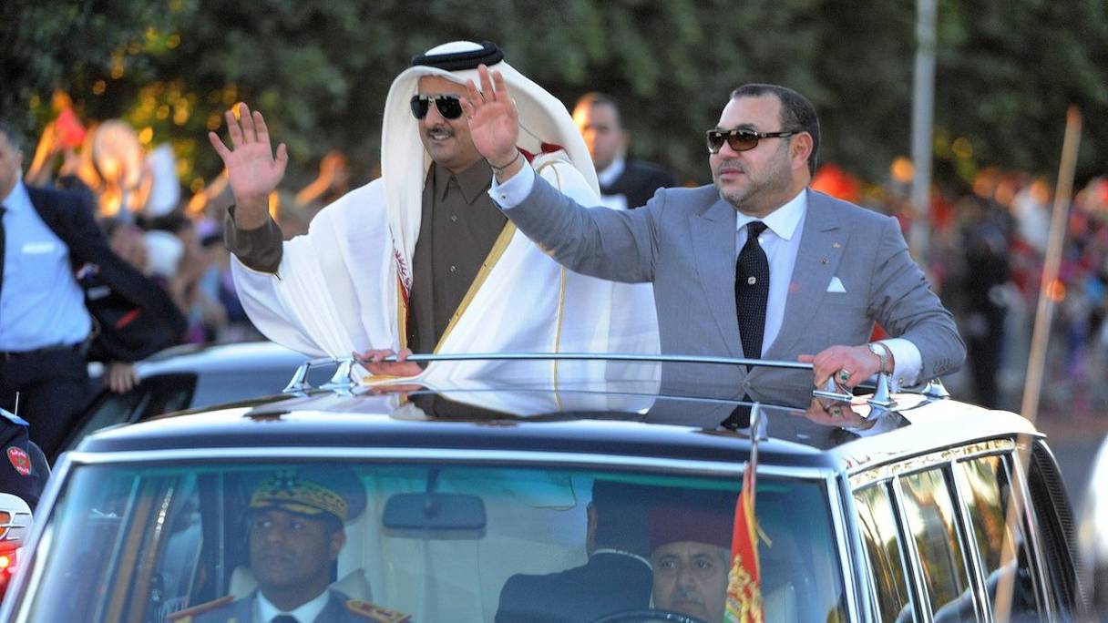 Le roi Mohammed VI et l'émir de l'Etat du Qatar, Cheikh Tamim Ben Hamad Al-Thani.
