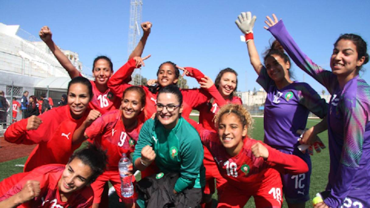 Des joueuses de l'équipe nationale féminine marocaine.
