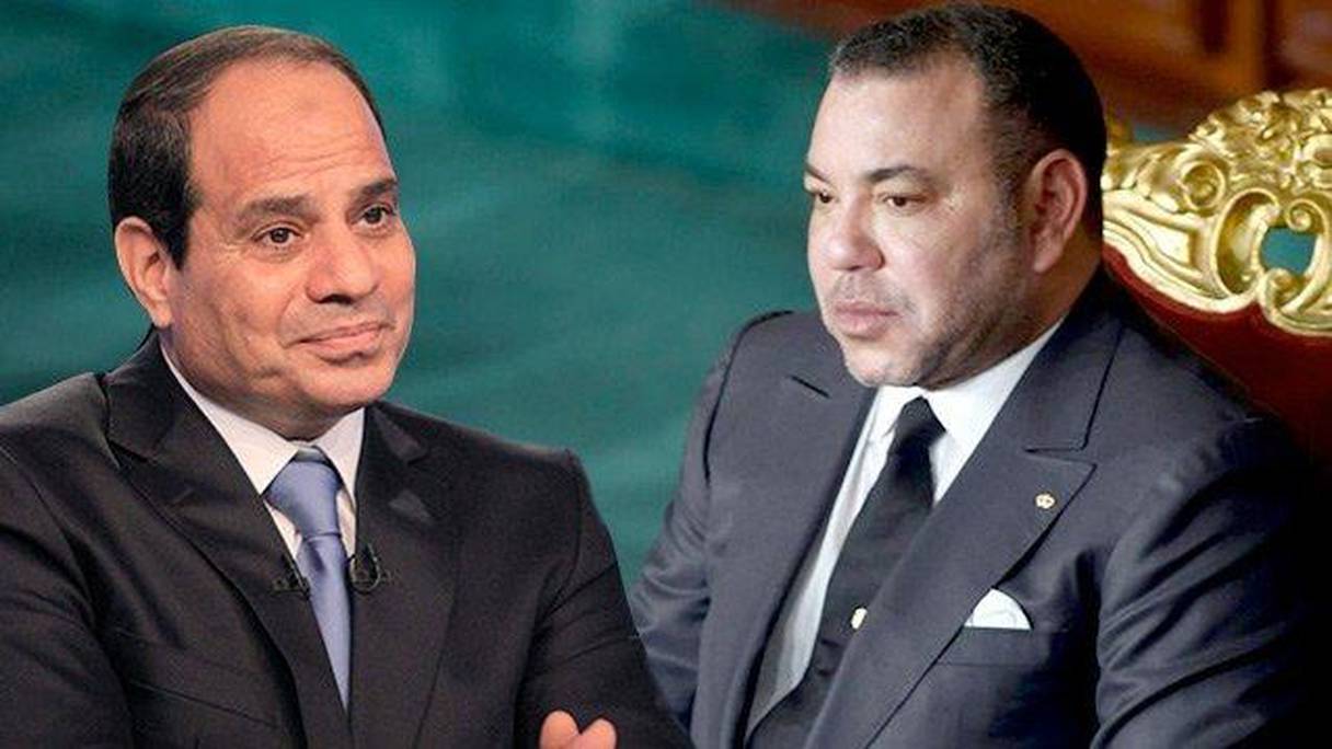 Le Roi Mohammed VI et le président Abdelfettah Sissi. 

