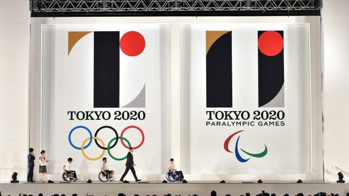 les Logos des jeux Olympiques et Paralympiques 2O20 de Tokyo présentés officiellement, le 24 juillet 2015 à Tokyo.
