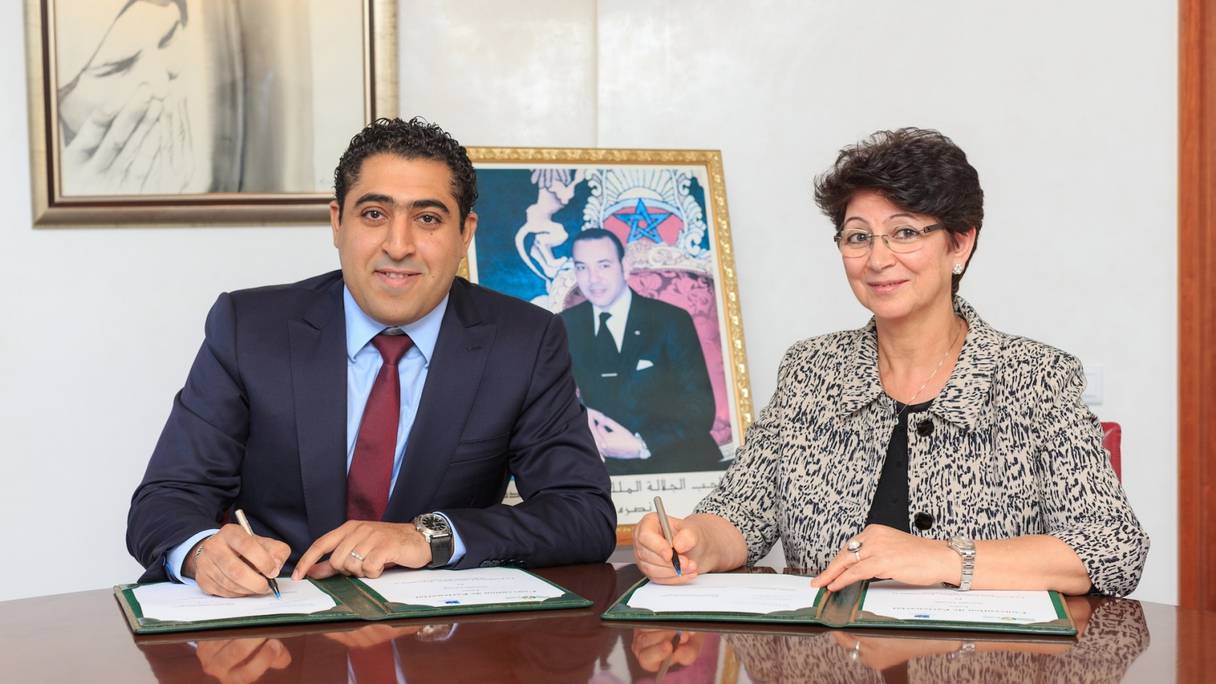 Latifa El Abida, secrétaire générale de la Fondation Lalla Salma et Souheil Badaa, Chief marketing officer de Novatis group.
