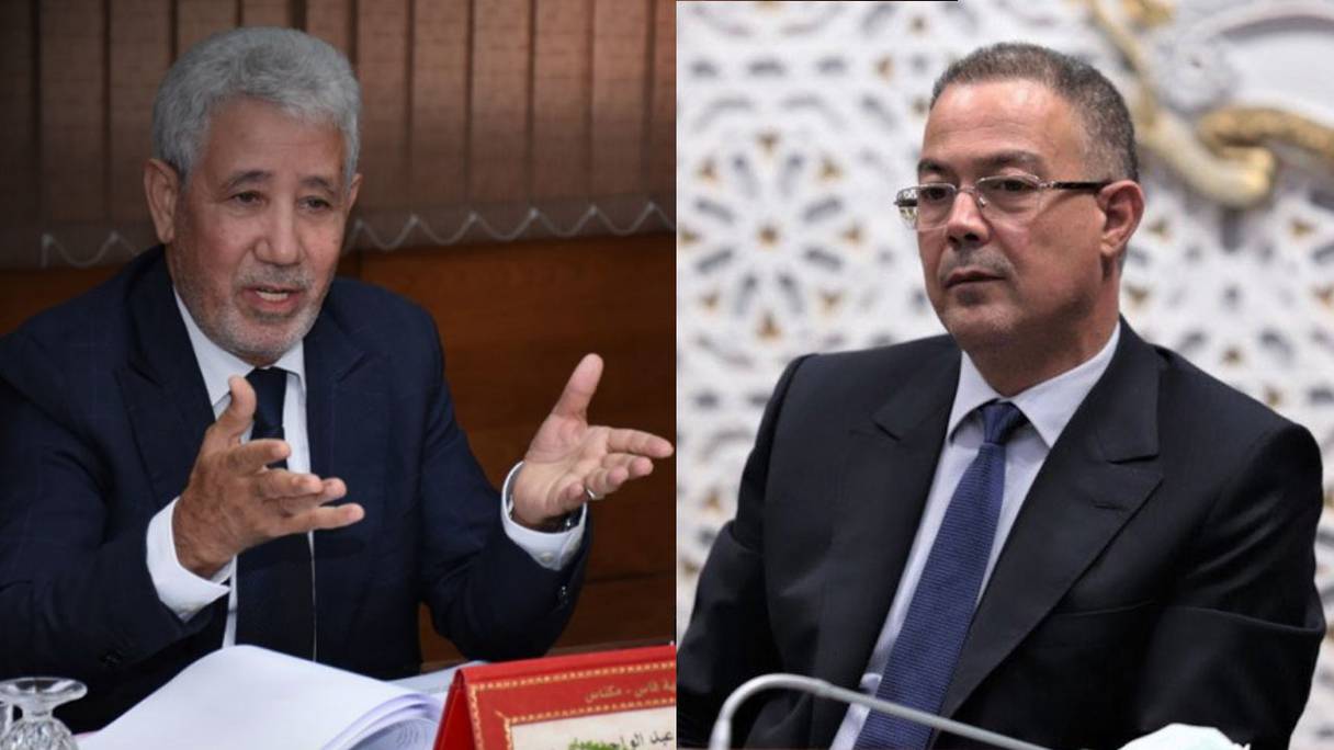 Abdelouahed El Ansari, président de l’Association des barreaux du Maroc, et Fouzi Lekjaa, ministre délégué chargé du Budget.
