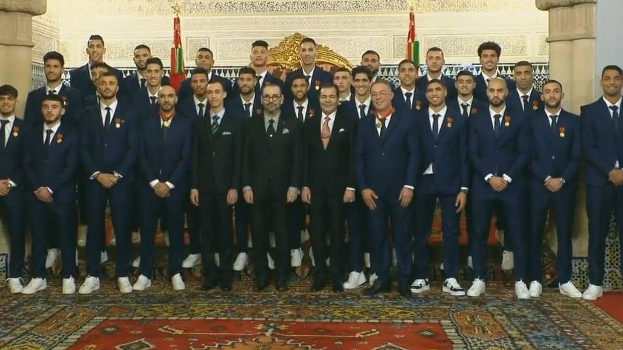 Les Lions de l'Atlas ont été reçus et décorés par le roi Mohammed VI, mardi 20 décembre 2022.