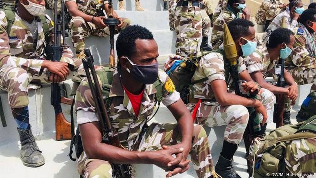 Des soldats de l'armée fédérale éthiopienne.
