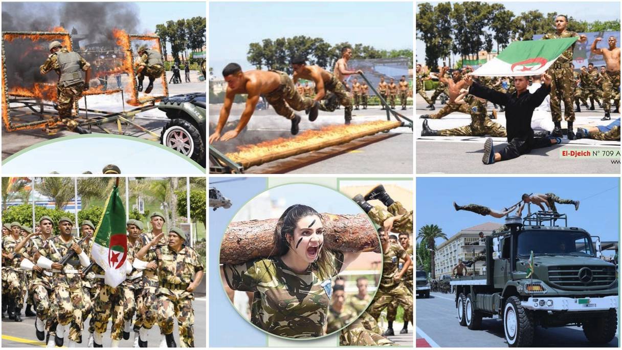 L'armée algérienne se dit très fière de ces images de propagande susceptibles d'effrayer et de dissuader l'ennemi... intérieur. (Images extraites d'«El Djeich», la revue de l'état-major militaire algérien, n° 709 du mois d'août 2022) 
