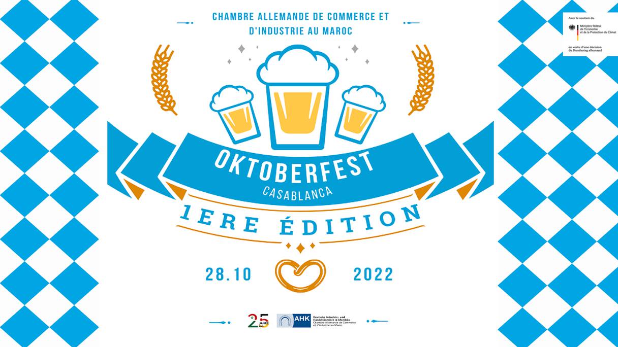 L'affiche de l'Oktoberfest organisé par la Chambre allemande de commerce et d'industrie au Maroc
