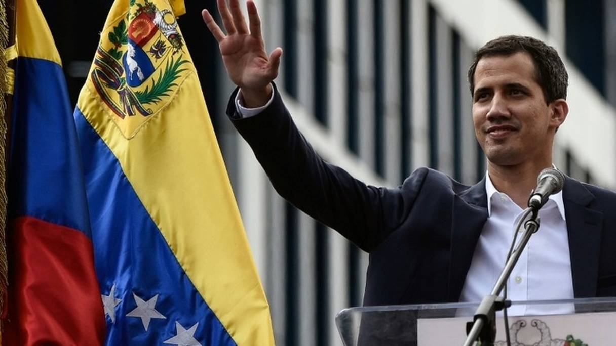 Le président par intérim du gouvernement du Venezuela, Juan Guaido. 
