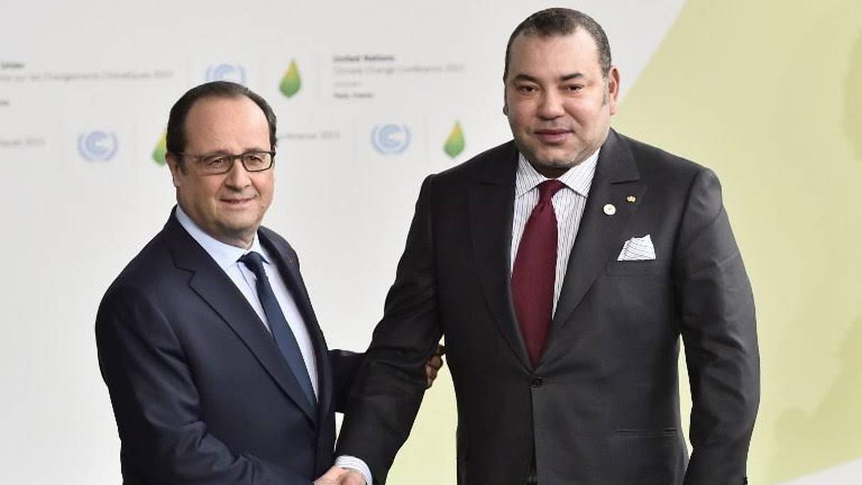 Mohammed VI et François Hollande lors de la COP21 à Paris.
