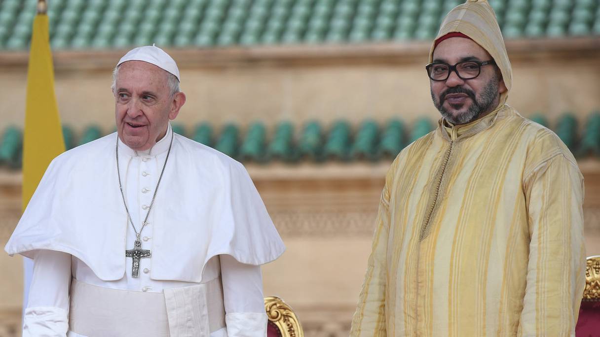 Le pape François et le roi Mohammed VI.
