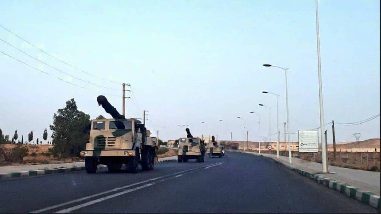 Les camions équipés d’un système d’artillerie (CAESar) au Maroc.
