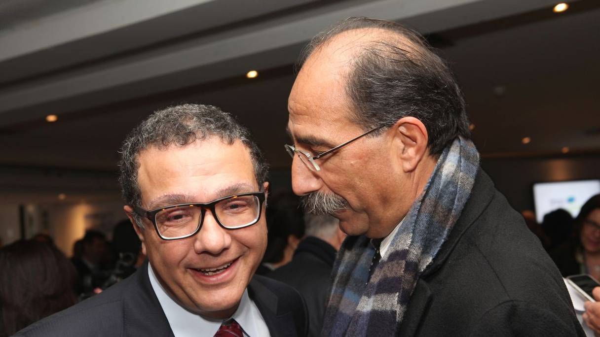Mohamed Boussaid, ministre de l'Economie et des finances, et Abdelkader Boukhriss, président de la commission fiscalité à la CGEM. (Archives)
