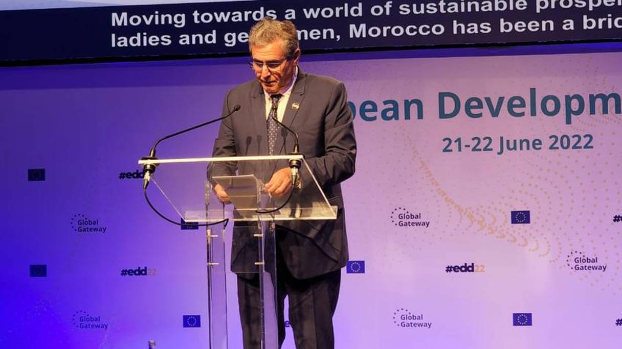 Aziz Akhannouch, le 21 juin à Bruxelles, dans le cadre des Journées européennes du développement (JED 2022).
