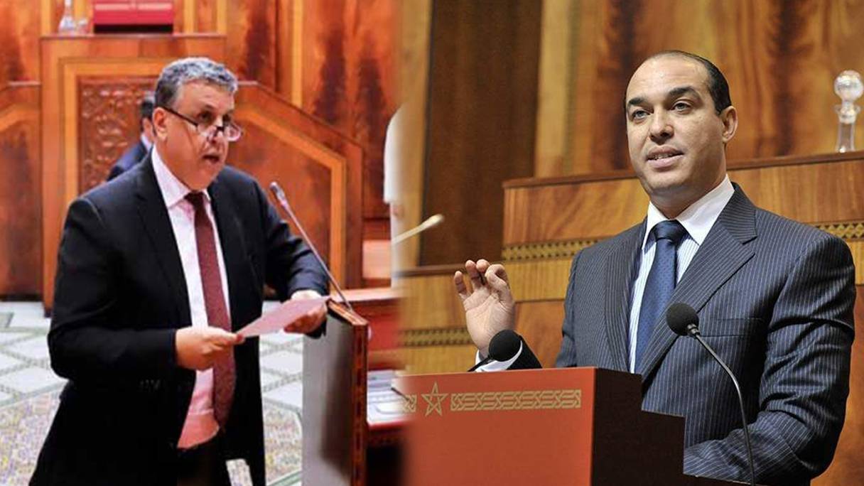 Abdellatif Ouahbi, ministre de la Justice, et Mohamed Ouzzine, député du Mouvement populaire.
