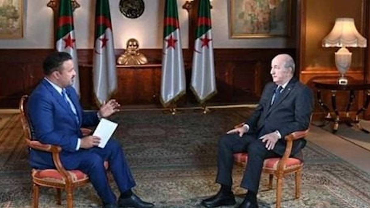 La président algérien Abdelmajid Tebboune interviewé par  la chaine Al Jazeera.
