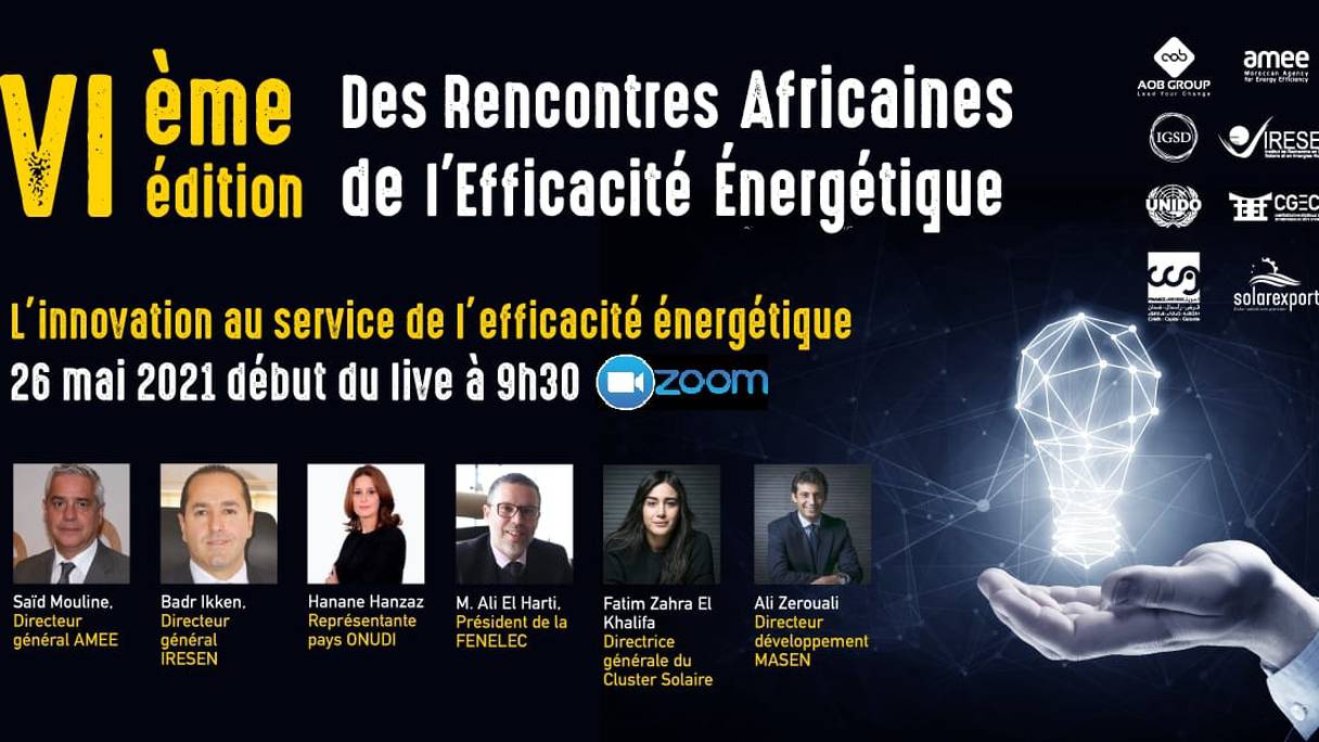 Affiche de la 6ème édition des Rencontres Africaines de l’efficacité énergétique.
