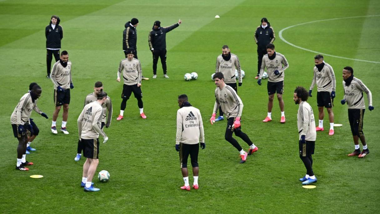 Les joueurs du Real Madrid à l'entraînement, à Valdebebas, le 29 février 2020
