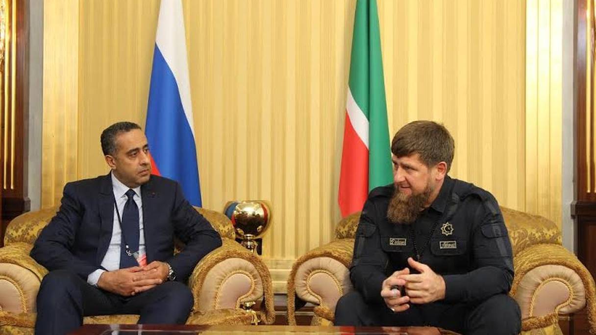 Abdellatif Hammouchi reçu par Ramzan Kadirov, le président tchétchène.
