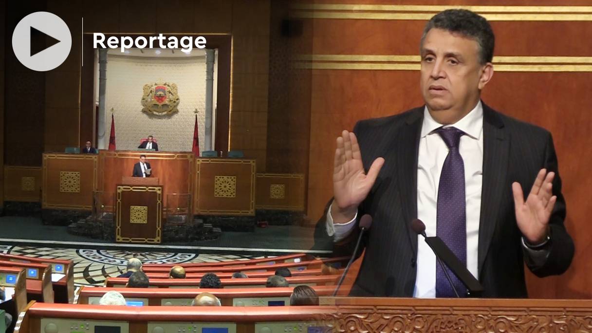 Abdellatif Ouahbi, ministre de la Justice, lors de la séance des questions orales à la Chambre des conseillers, le 30 novembre 2021.
