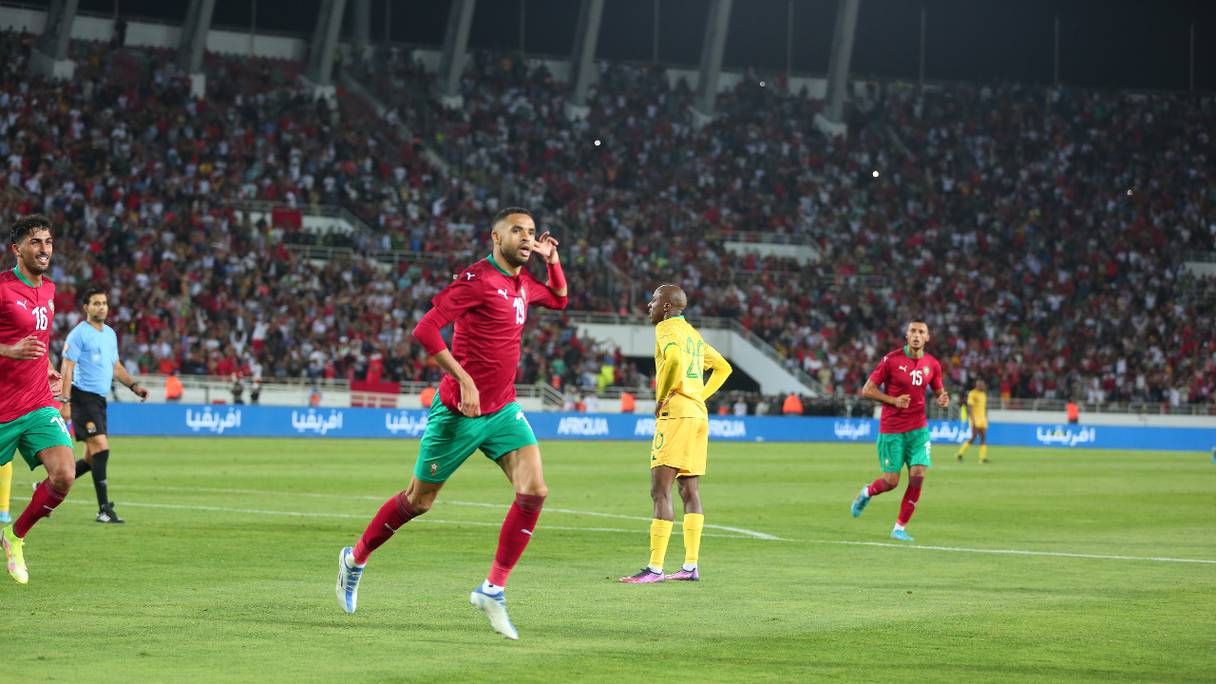 Youssef En-nesyri contre l'Afrique du Sud, le jeudi 9 juin 2022.
