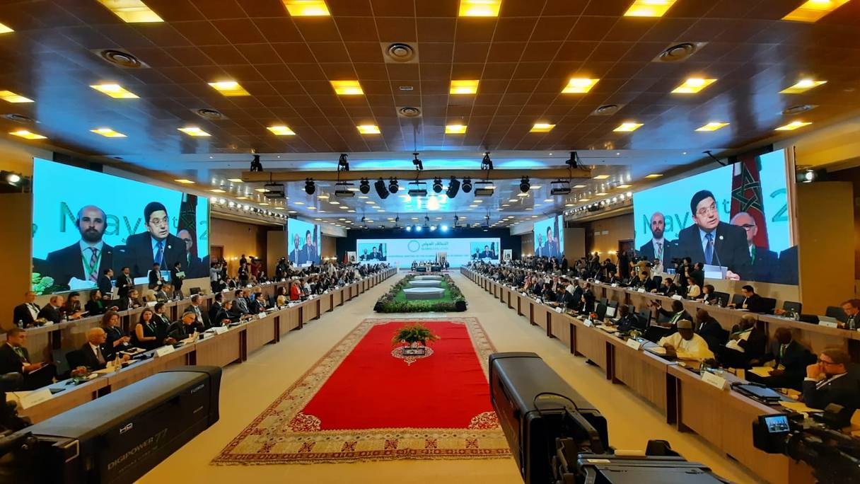 La réunion ministérielle de la Coalition mondiale contre Daech, le 11 mai 2022, à Marrakech.
